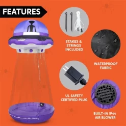 Joyfy 9 FT Halloween Inflatable Outdoor Decoration, Inflatable Purple UFO With Built-in LEDs For Halloween Party Yard Garden Lawn Outside Decoration -Halloween Costume Store GUEST f89c752d c3e0 4039 888f 89e8246acd4c