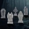 Joyfy 17" Halloween Foam Graveyard Tombstones Decoration For Halloween Prop Cemetery Outdoor, Yard Lawn Decorations, Party Supplies 5 PCS
