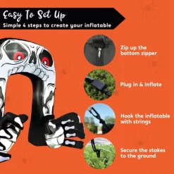 Joyfy 8 FT Tall Halloween Inflatable Outdoor Decoration, Giant Skeleton With Hands Grabbing Archway Inflatable For Halloween Yard Garden Lawn Decor -Halloween Costume Store GUEST f9b467f1 2a80 4529 8e04 6b88f684df75