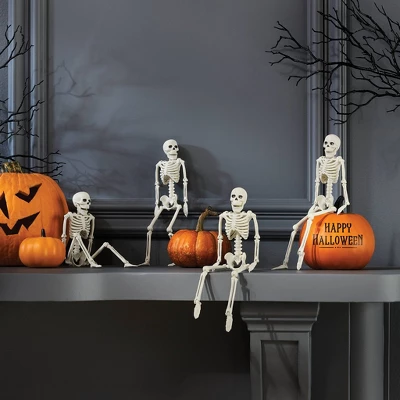 4pc 10" Skeletons Halloween Decorative Props - Hyde And EEK! Boutique™: Indoor/Outdoor, Off-White 1 4pc 10" Skeletons Halloween Decorative Props - Hyde And EEK! Boutique™: Indoor/Outdoor, Off-White