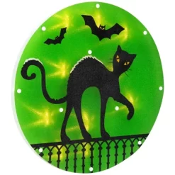 Northlight Lighted Black Cat With Bats Halloween Window Decoration - 13.75" -Halloween Costume Store GUEST faaea8dc a75d 40a9 bdc3 a2e8297477f2