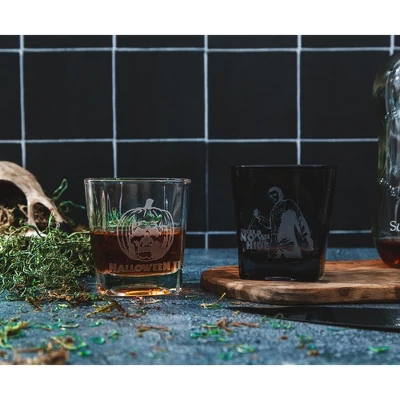 Silver Buffalo Halloween II Michael Myers 9-Ounce Etched Rocks Glasses | Set Of 2 2 Silver Buffalo Halloween II Michael Myers 9-Ounce Etched Rocks Glasses | Set Of 2 - Image 2