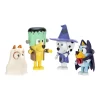Bluey Costume Party Figures 4pk: Articulated Plastic Mini Figurines & Bluey Toys Collection