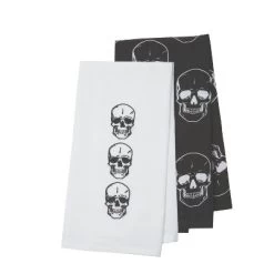 C&F Home Skully Black & White Halloween Dishtowel Set Of 2 -Halloween Costume Store GUEST fe998b79 0737 426a 9a4d f62d86e560f3